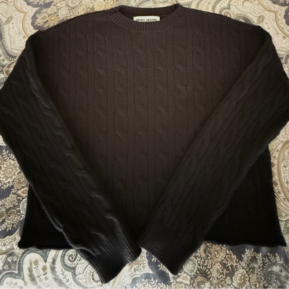 Dkny Black Cable Knit Sweater for Women - Picture 1 of 6